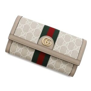 Gucci GG Supreme Ophidia Continental Wallet Web Bifold White Long